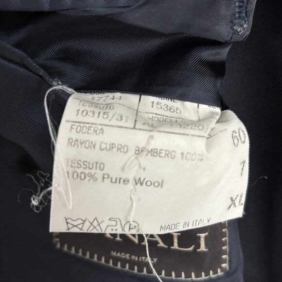 CANALI Navy Blue Wool Blazer Sport Coat Made in Italy Size US 50XL - Picture 7 of 15